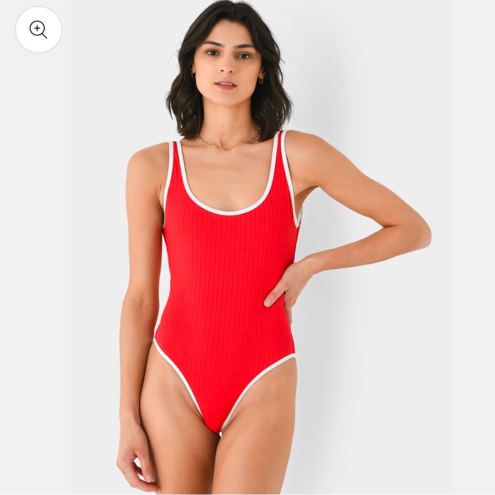 SOLID & STRIPED Red One Piece Swimsuit